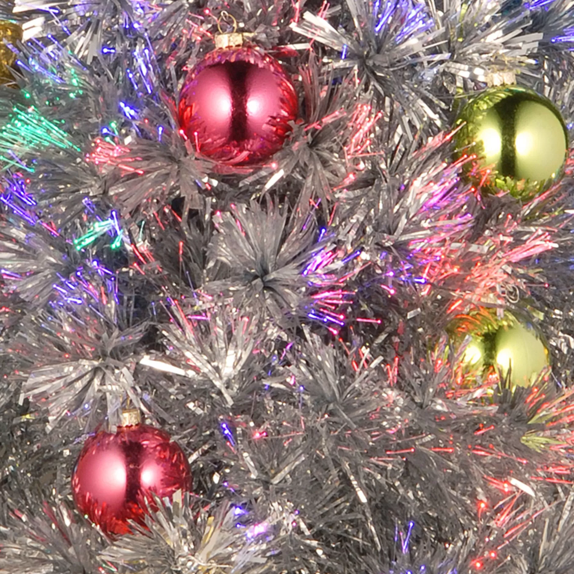 Discount 2.5' Pre-Lit Medium Fireworks Ornamented Embellished Artificial Christmas Tree, Multicolor Led Lights Potted